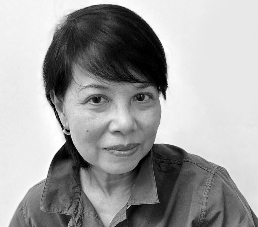 a black-and-white headshot of An-my Lê