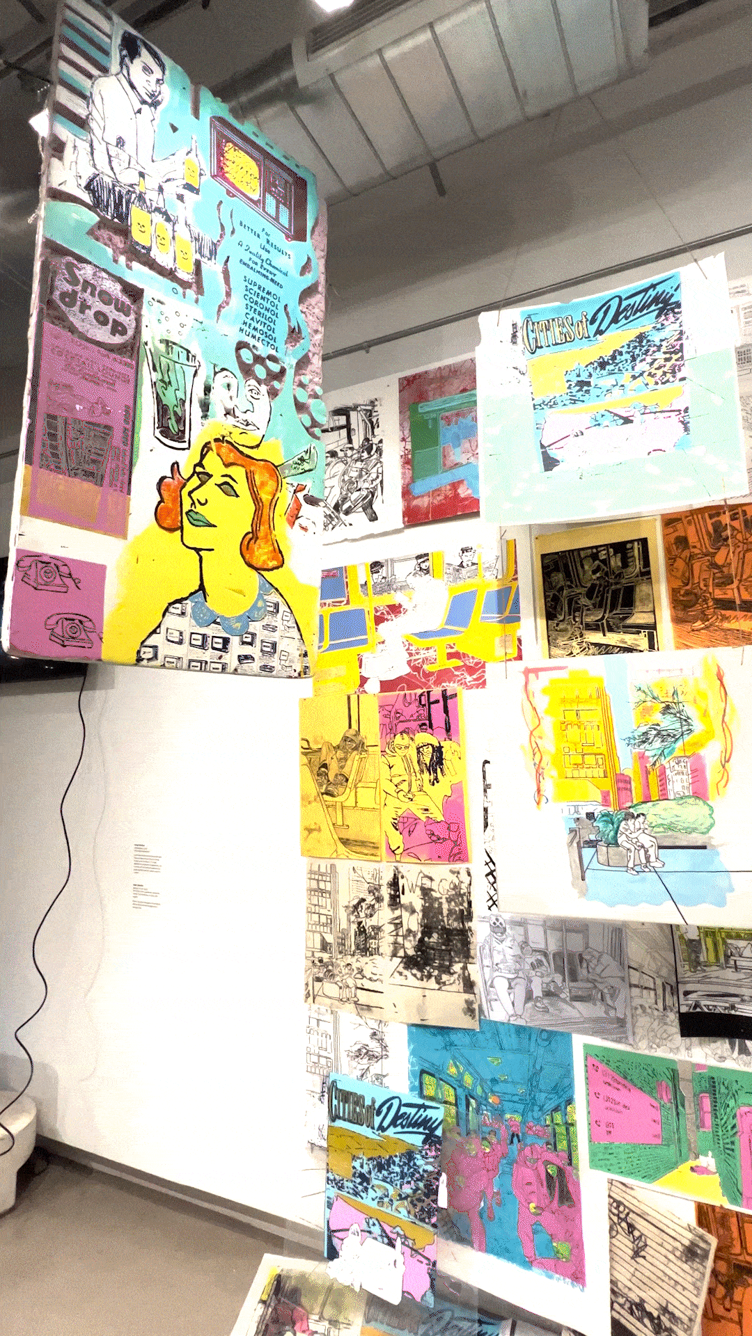 GIF of artists' work on display