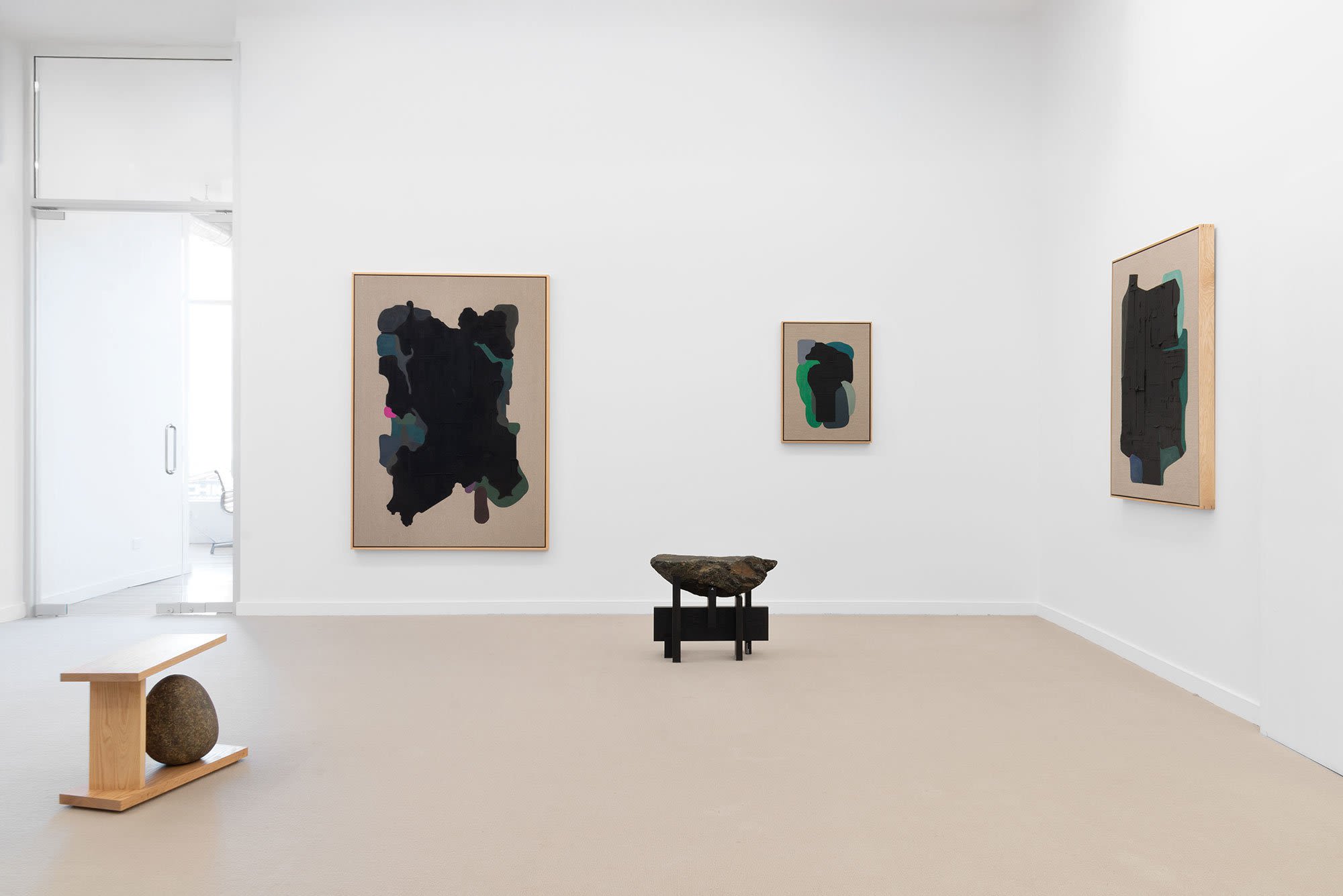 Abstract images on display in a gallery