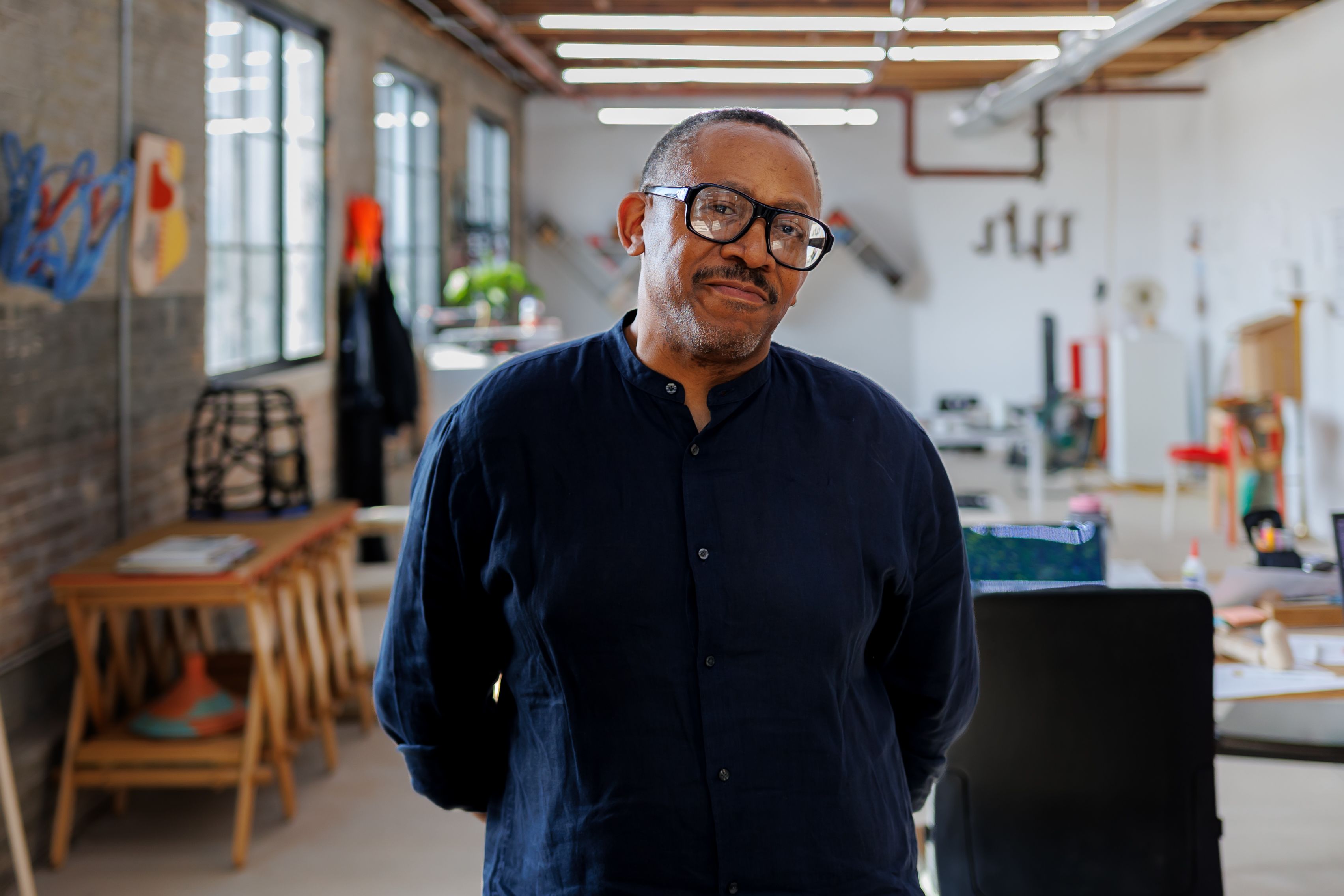 Norman Teague in his studio