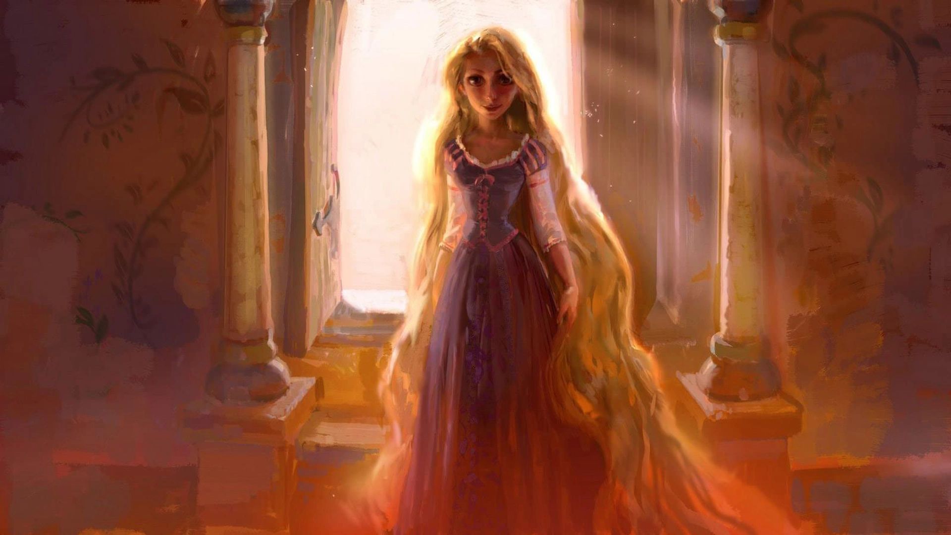 A fairy tale princess with long blonde hair