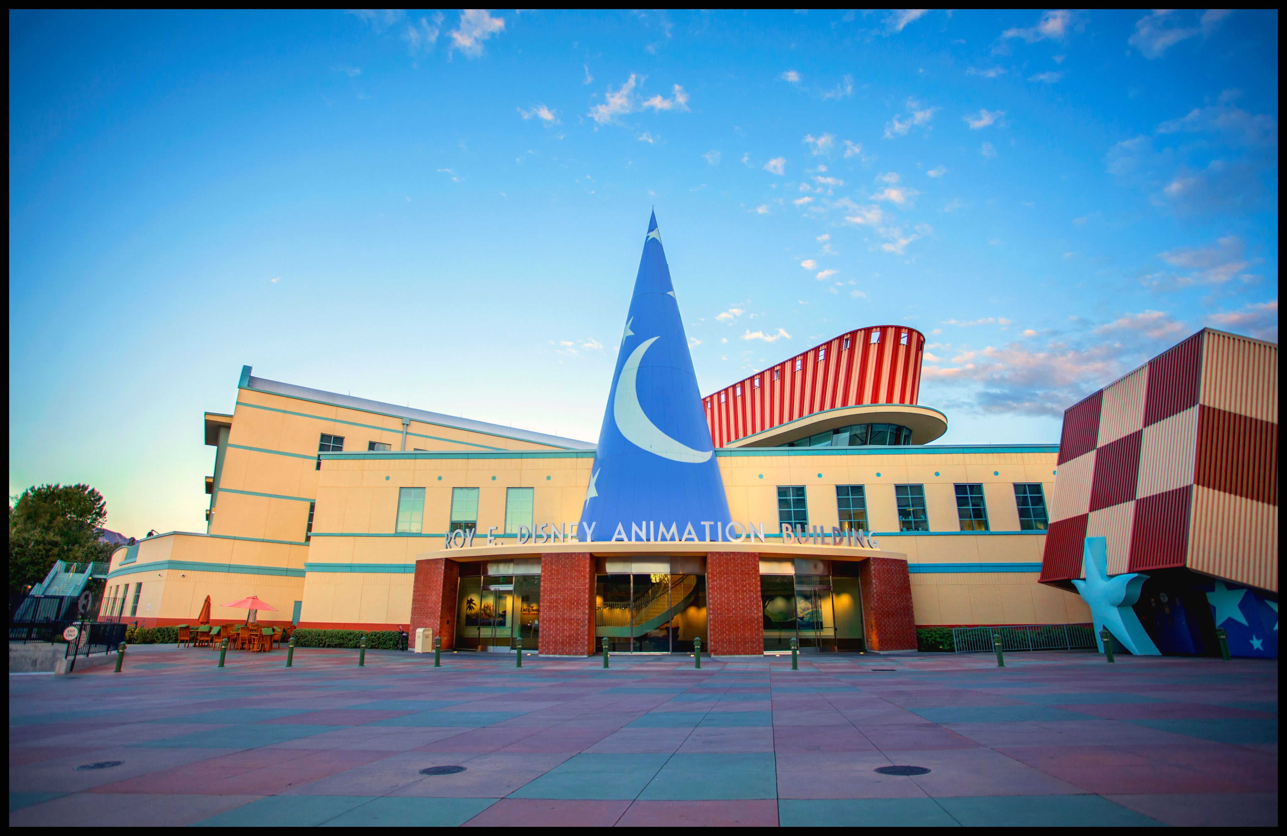 A building with a wizard's hat on top