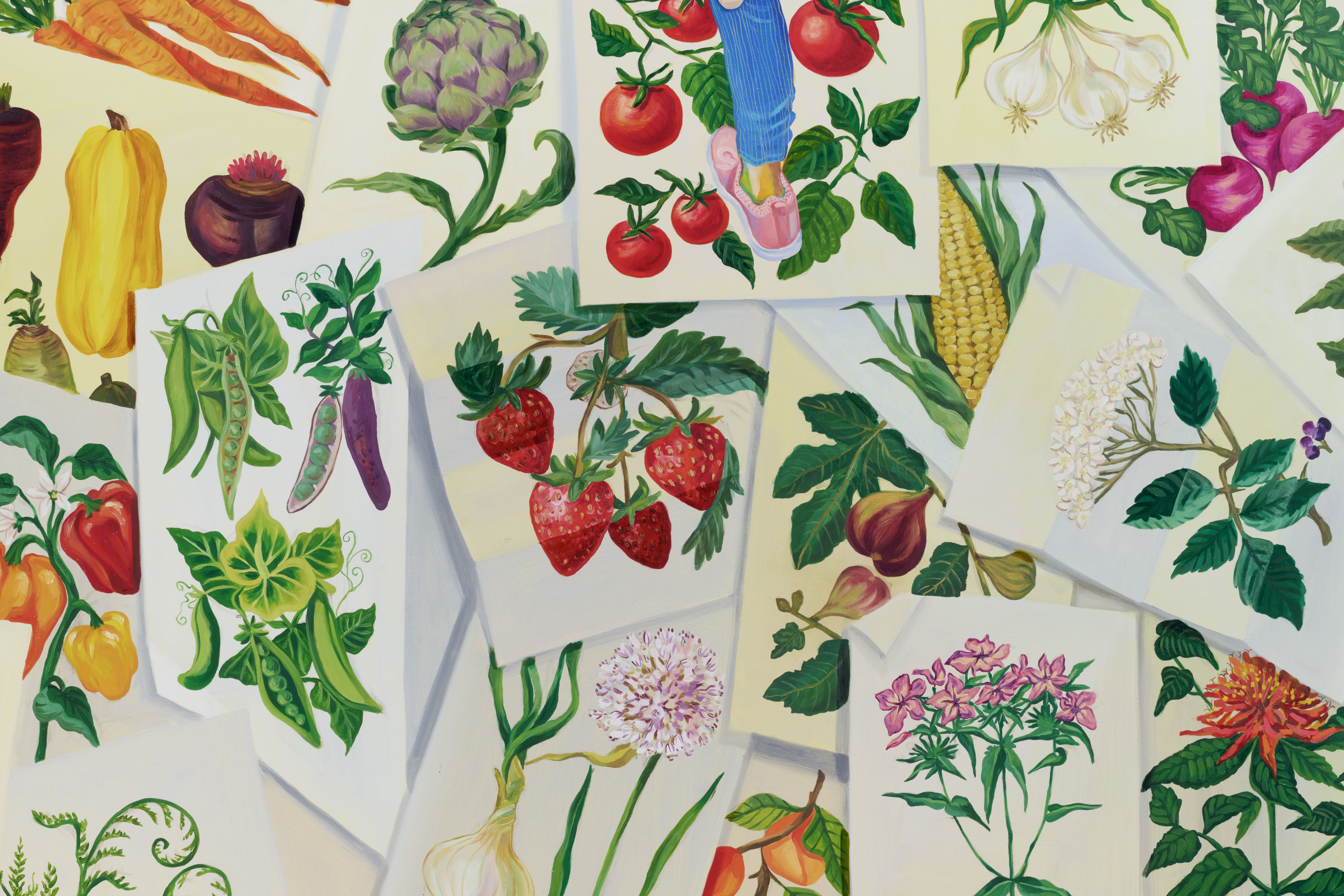 Mural images of plants and flowers