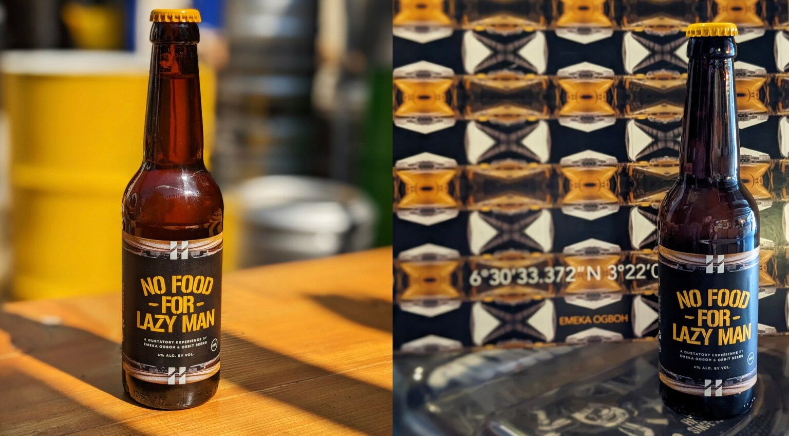 Two bottles of beers on a table