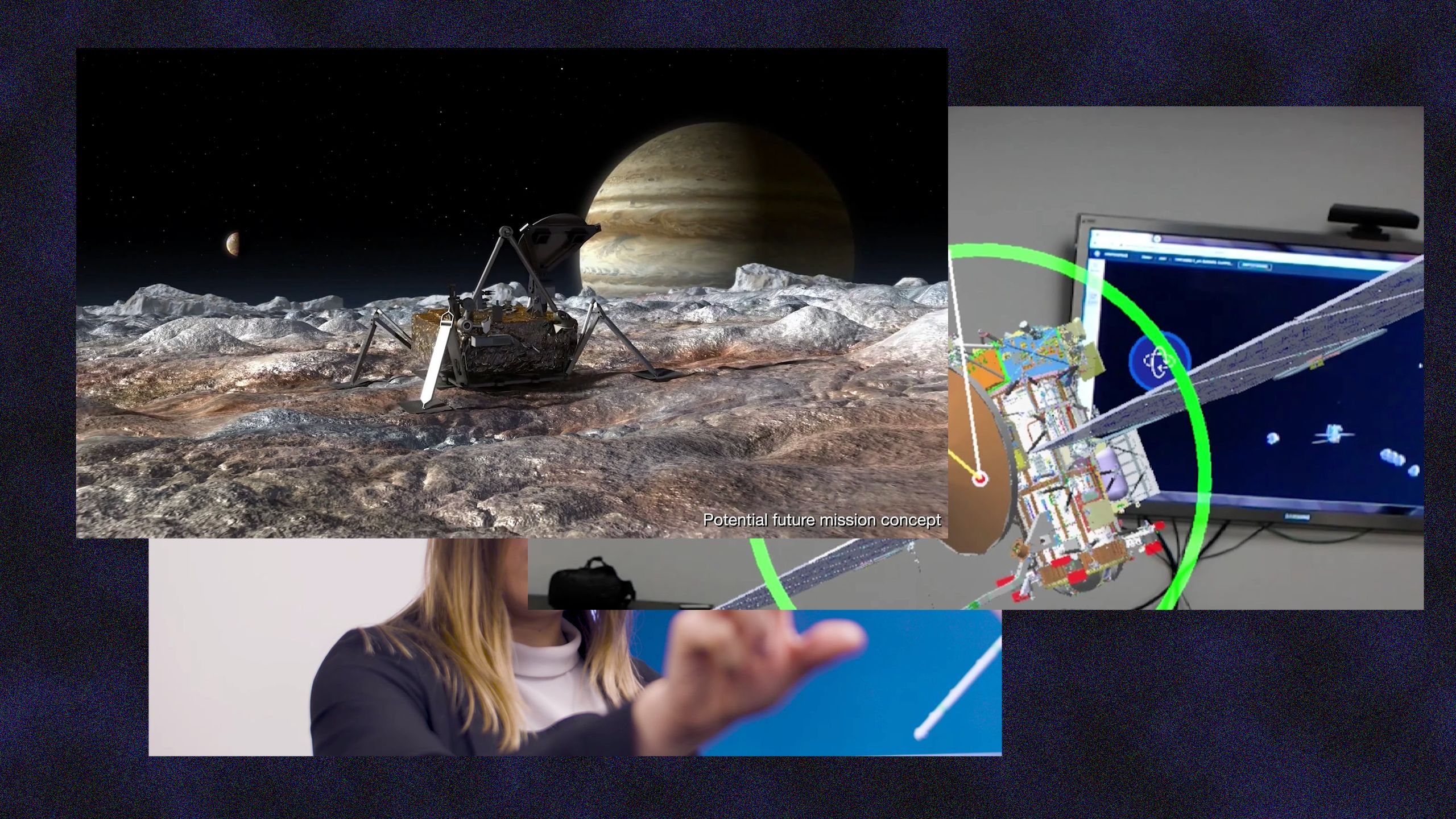 A digital rendering of a rover on Mars