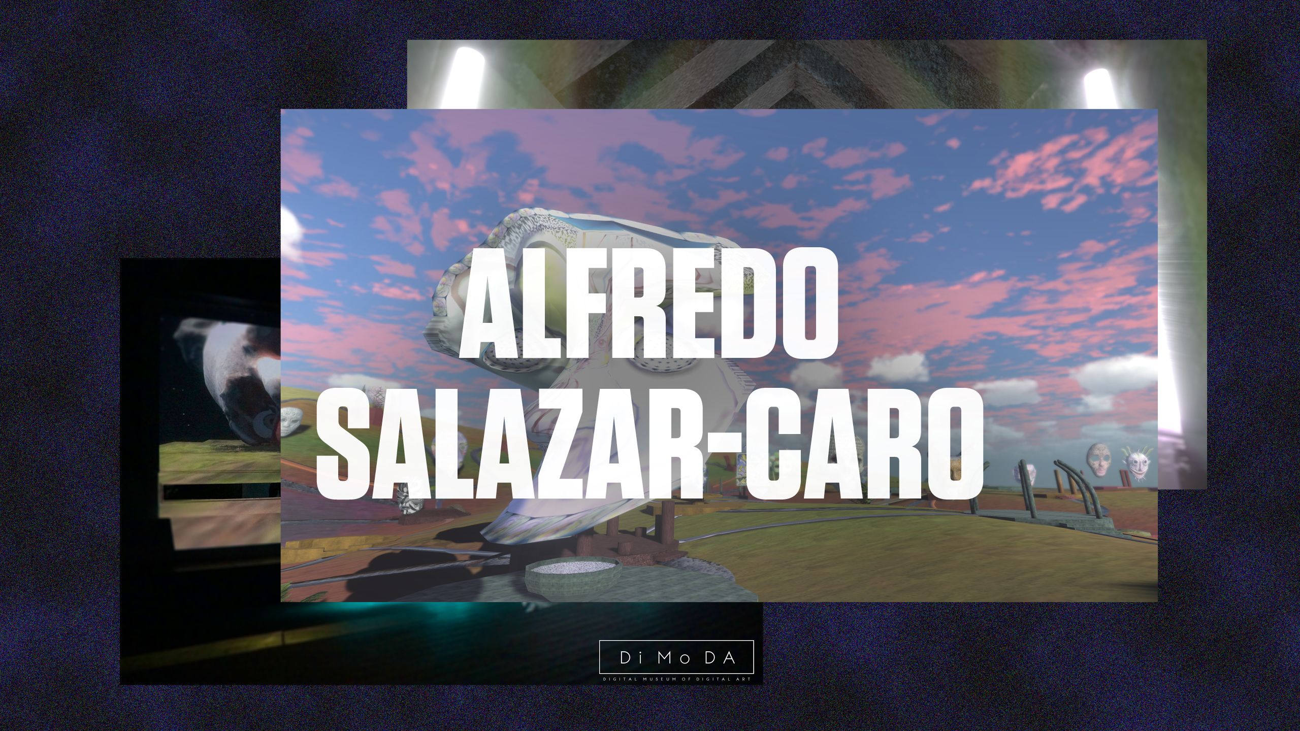 White text reading ALFREDO SALAZAR-CARO over an overlay of images