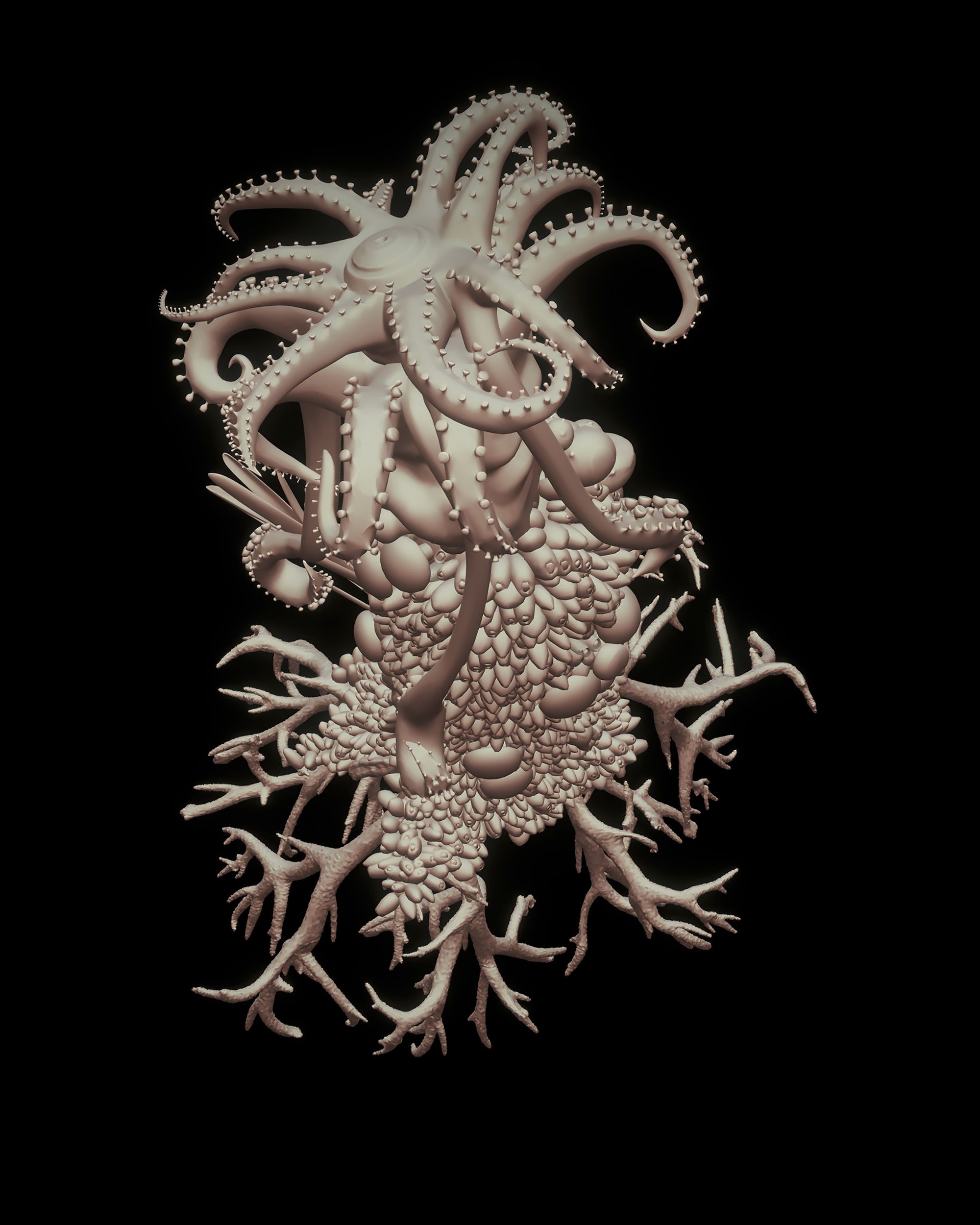 An image of a tentacled form