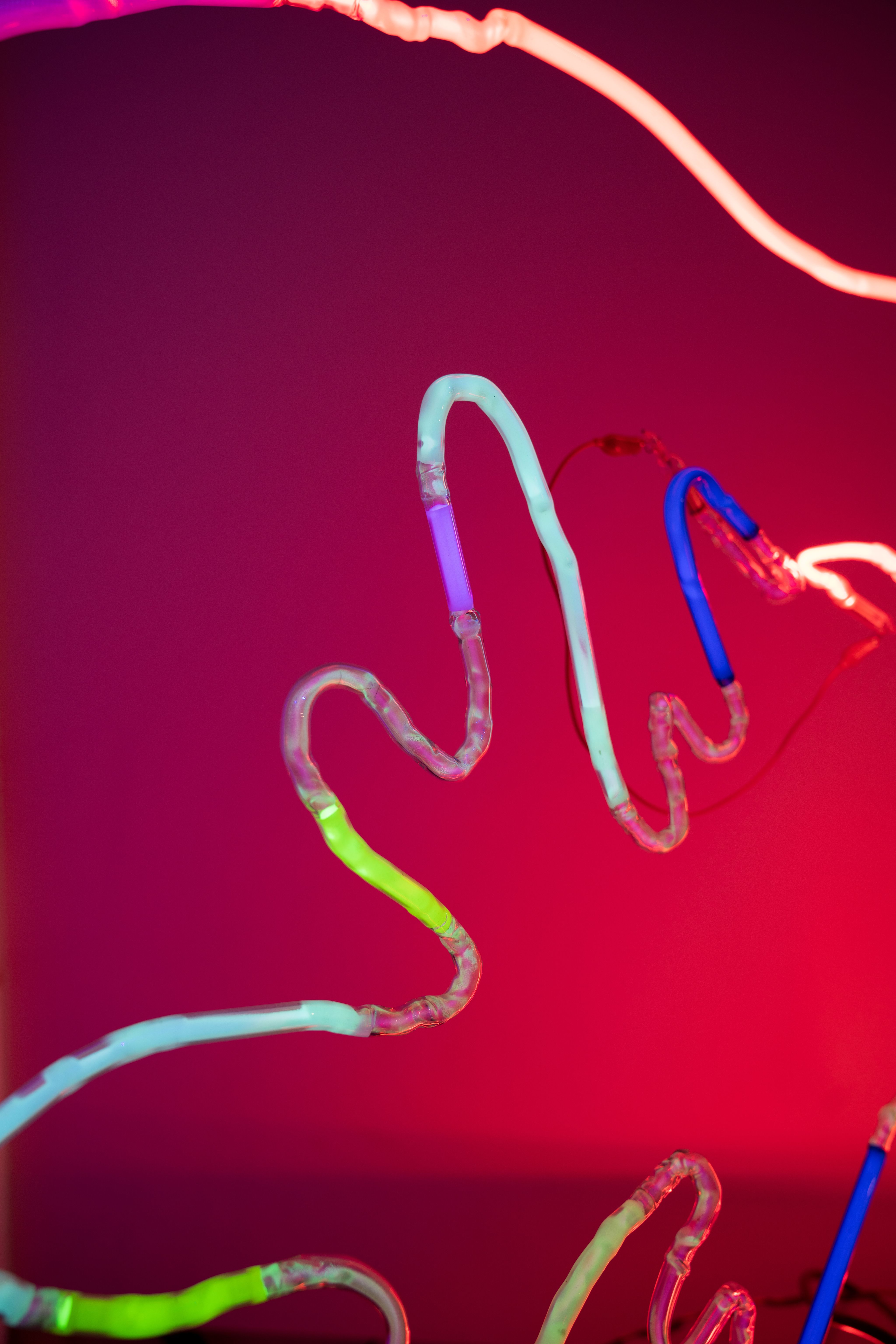 A neon sculptural tube.