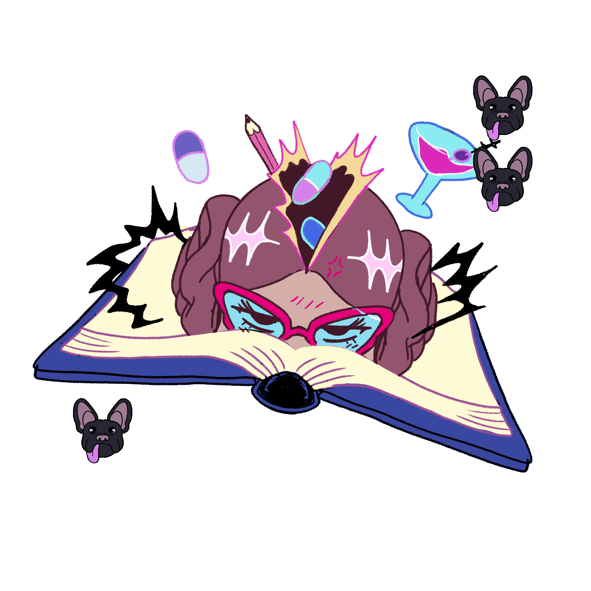 A drawing of glasses