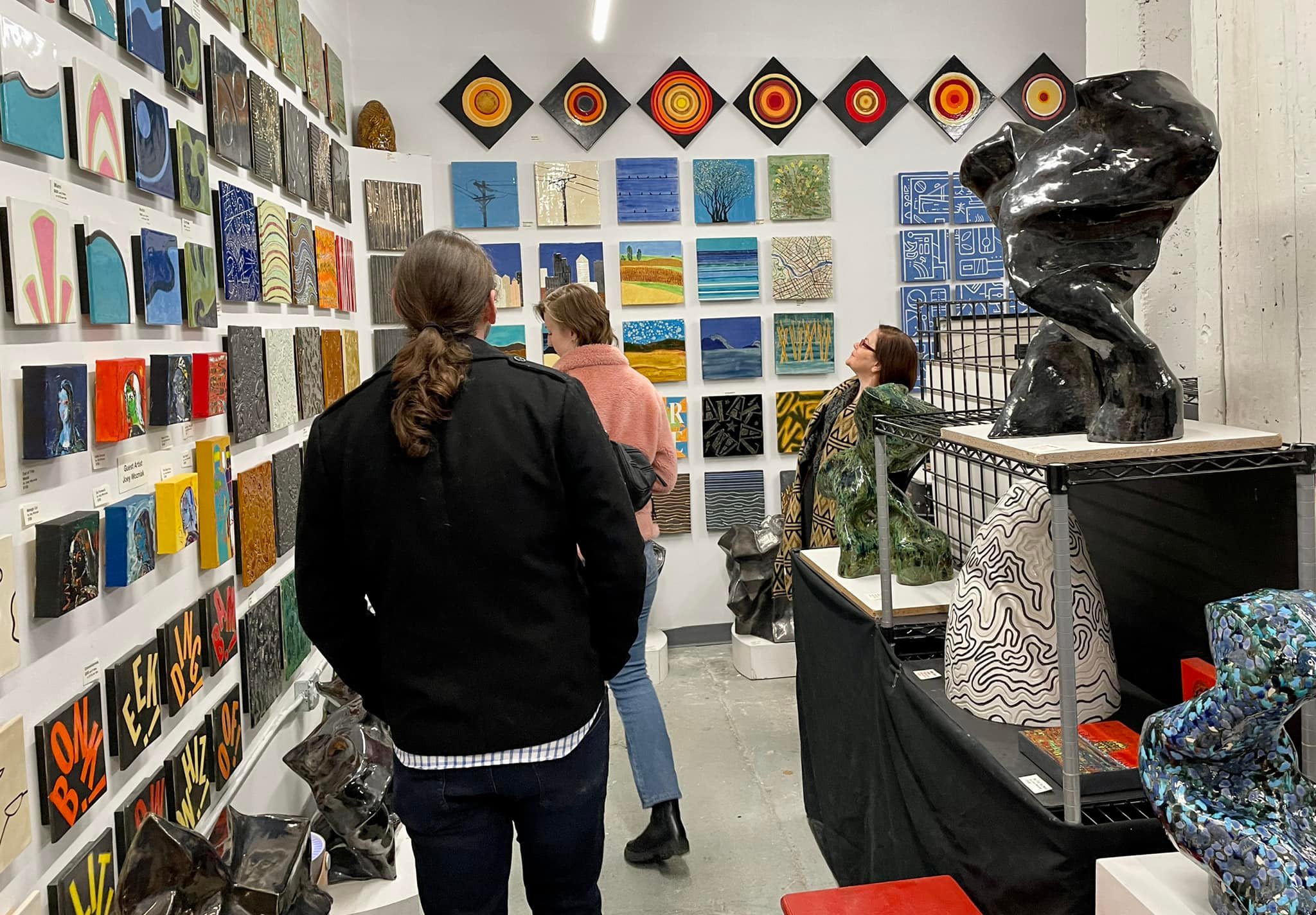 Visitors tour Jason Messinger’s open studio