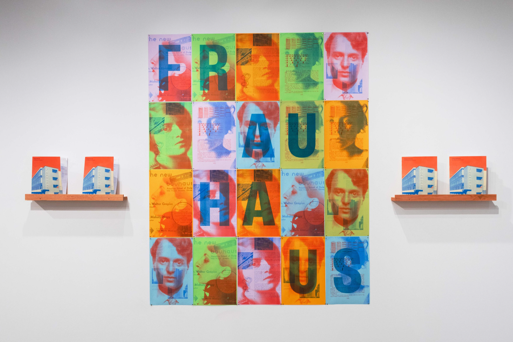 A multicolored photo grid that reads FRAUHAUS