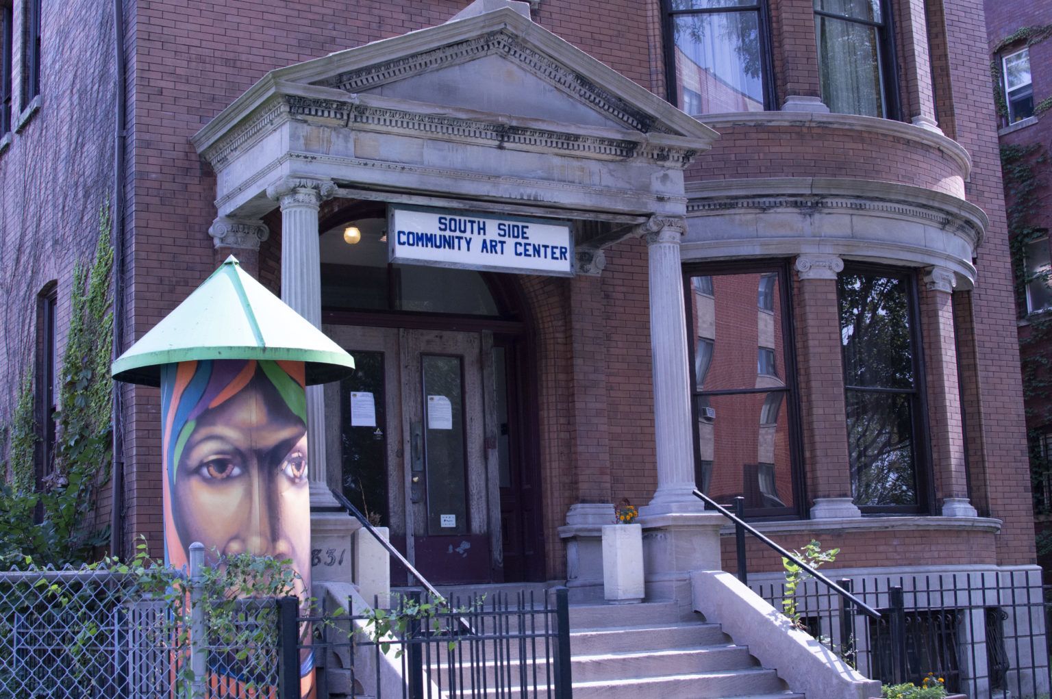 The exterior of a red brick building