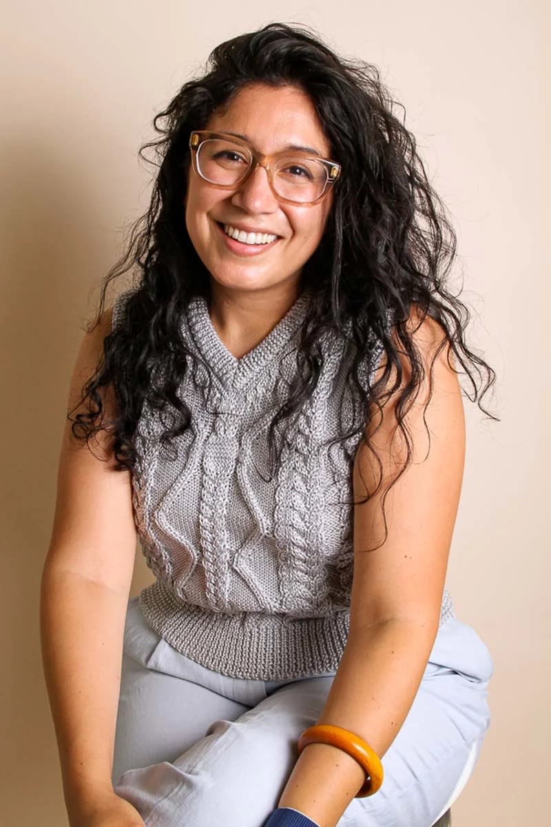 A woman looking at the camera.