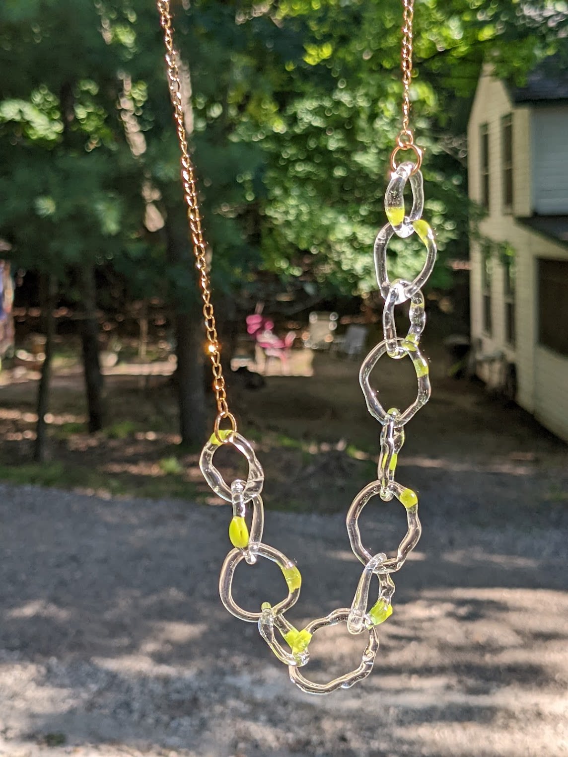 A glass necklace