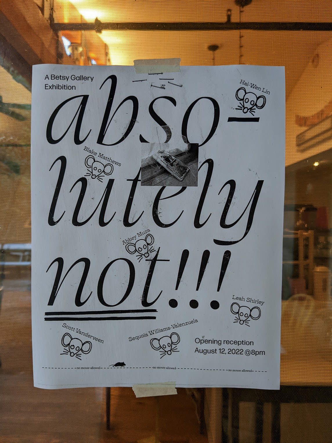 A poster that says "absolutely not!!!"