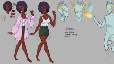 Sketches of a black woman for an animation exercise
