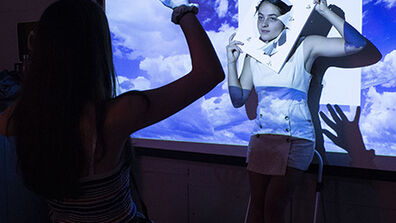 Students work on art project 