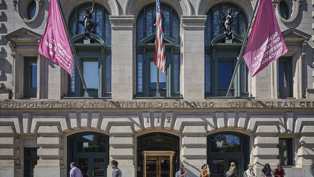 Exterior shot of the entrance to SAIC's MacLean Center.