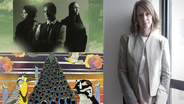 A collage of Kate Dumbleton's headshot and two album covers