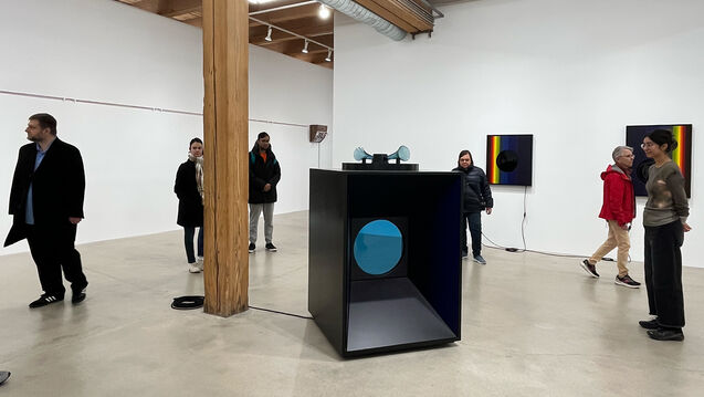 Students in a gallery space