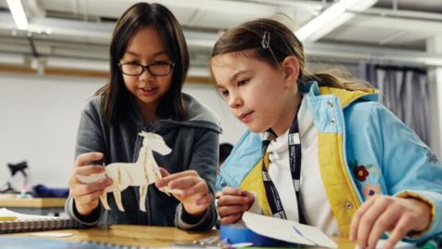 Students study a model for animation