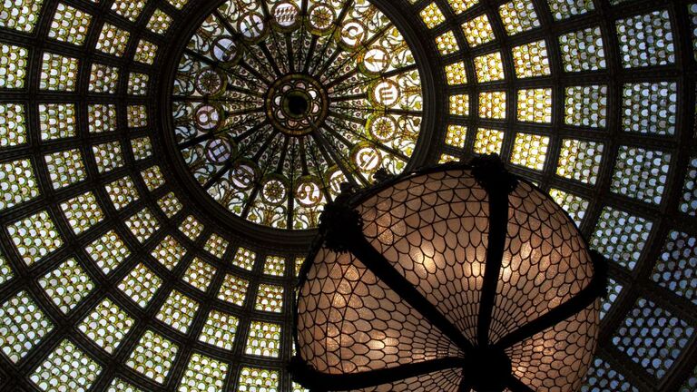 Image of stained glass ceiling.