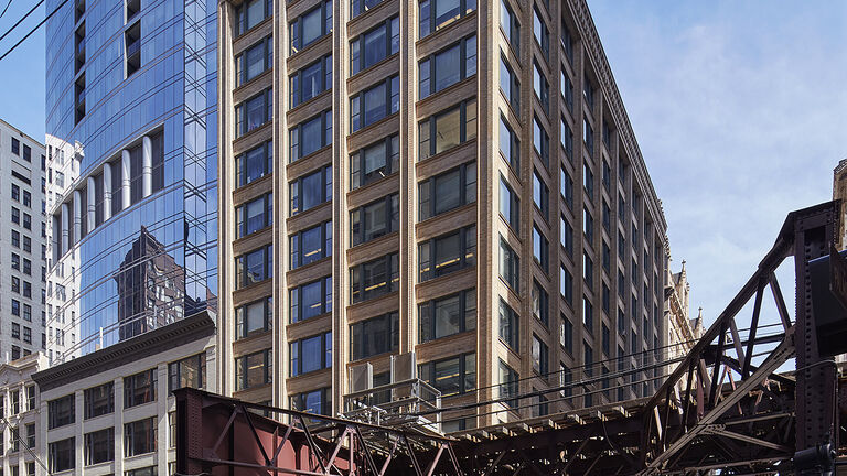 Exterior shot of the SAIC Sharp Building.