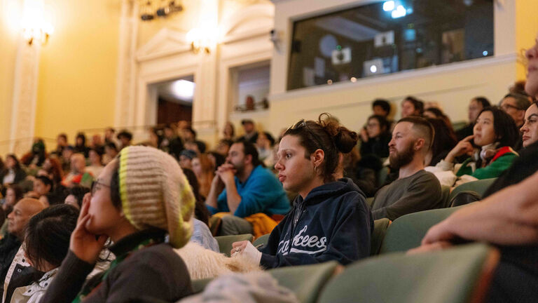 Audience in the Rubloff Auditorium. 