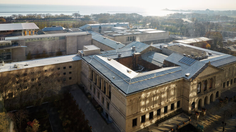 Aerial view of the Art Institute of Chicago 
