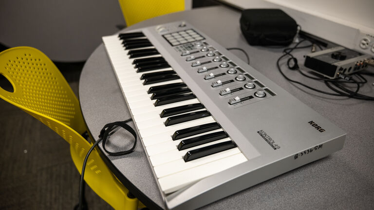A detailed shot of a keyboard.