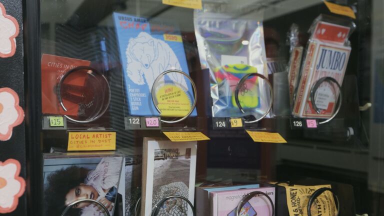 A close-up of offerings at Good Things Vending
