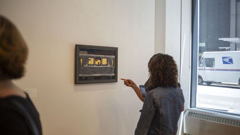 An image from the exhibition opening of “My Chicagos: SAIC Students Honor Georgia O’Keeffe.” 