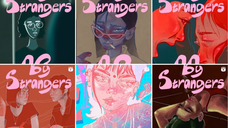 An instagram grid of Stories by Strangers posts