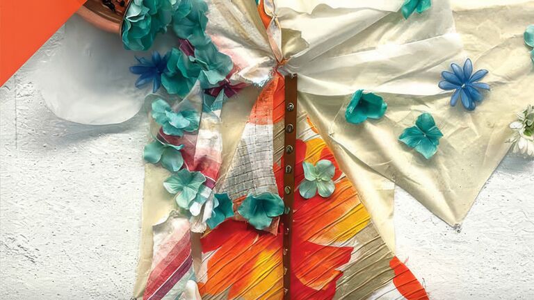 Colorful flowers and fabric