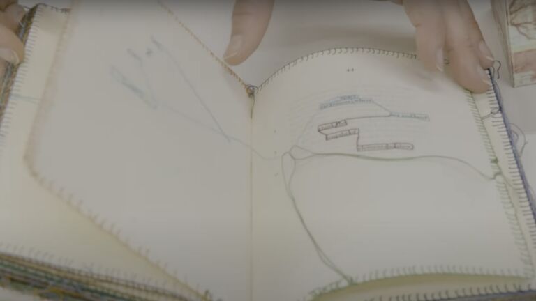A book with threads coming off the page