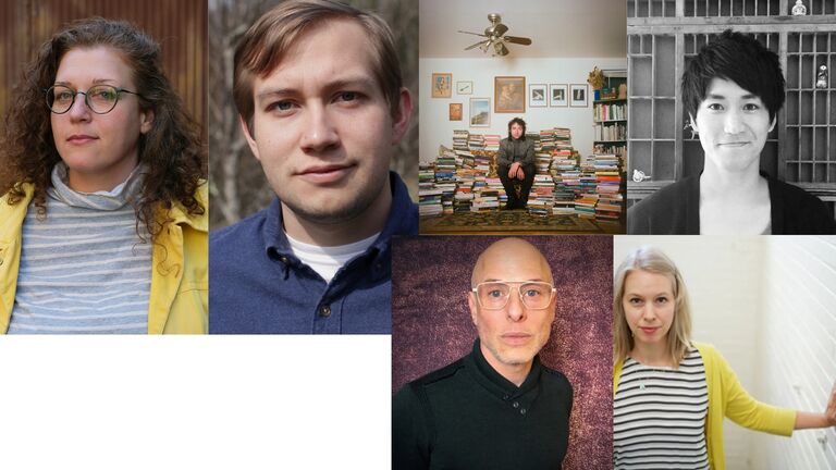 Six Portraits against White Background