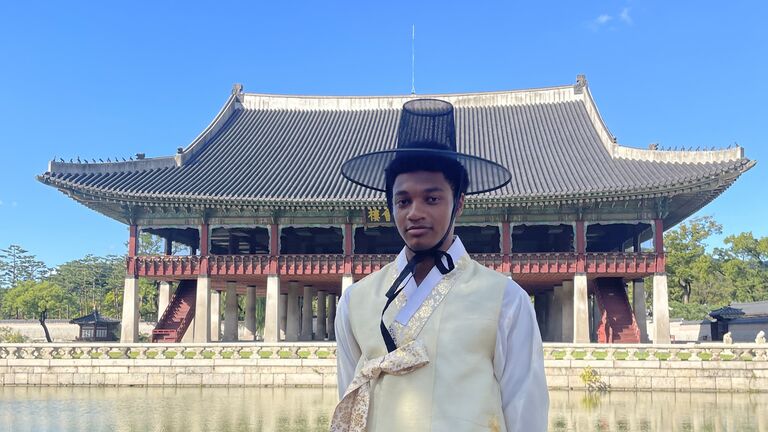 Martin in a traditional hanbok.