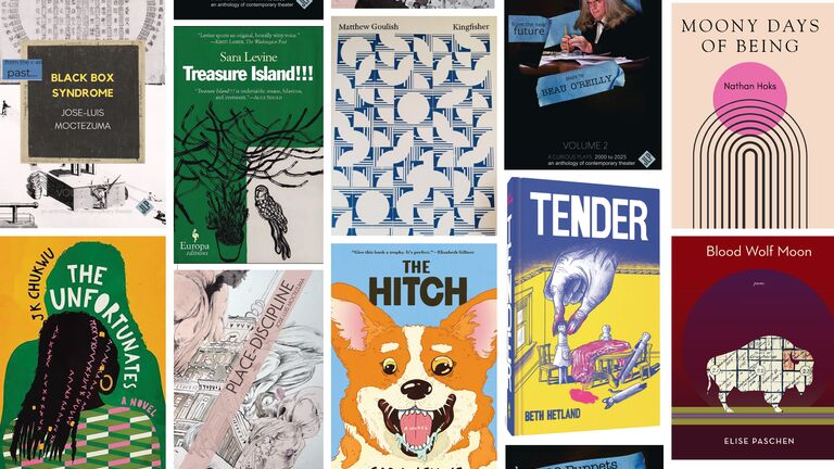 A compilation of book covers by authors who teach at SAIC.