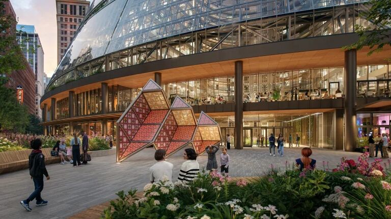 Rendering of Sanford Biggers' commissioned sculpture