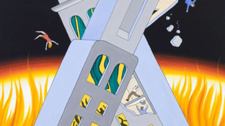 Roger Brown, Ablaze and Ajar, 1972 Oil on canvas. Courtesy "New York Times"