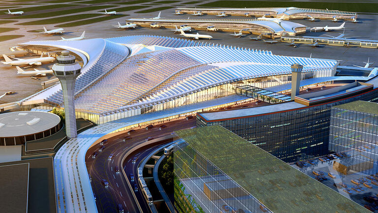 The O'Hare International Airport expansion proposal by Studio ORD. 