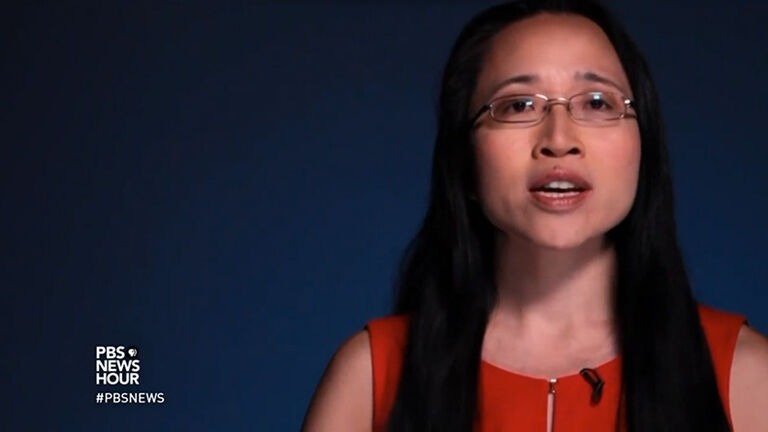 Mathemetician Eugenia Cheng in conversation with PBSNewsHour