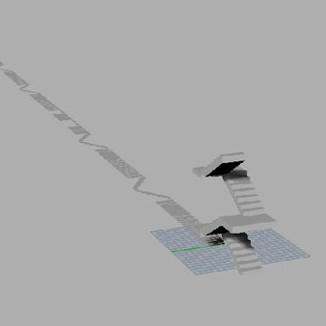 An abstract architectural rendering of stairs.