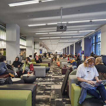 Interior shot of the SAIC Sharp Building.