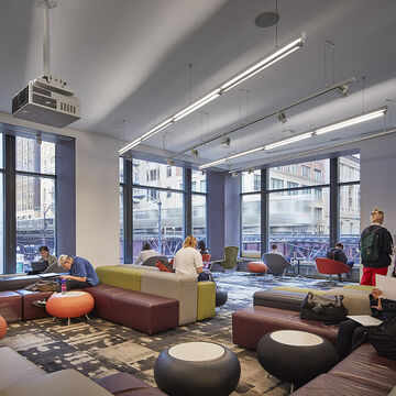 Interior shot of the SAIC Sharp Building.