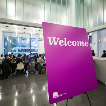 Image of a welcome sign in the Neiman Center