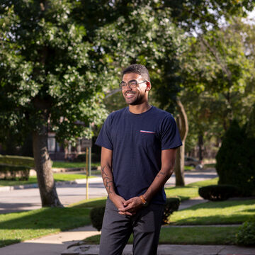 An image of Gabriel Bump standing outside. 