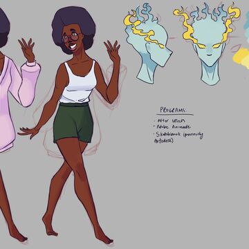 Sketches of a black woman for an animation exercise