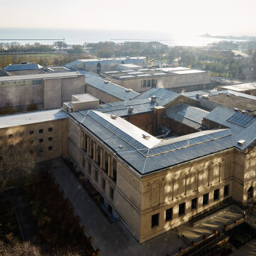 Aerial view of the Art Institute of Chicago