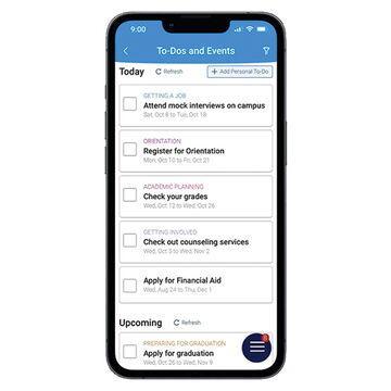 An image of a phone with a Navigate application screen.